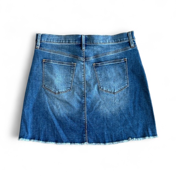 J. Crew Blue Denim Skirt with Red Floral Embroidery - Picture 5 of 11